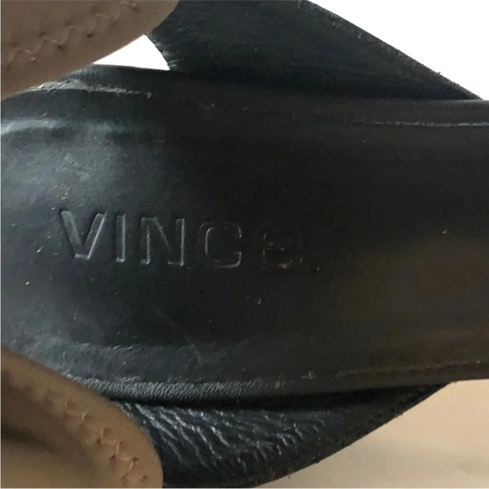 Vince Ankle Stretch Cuff Open Toe Stiletto Sandals Black Size 6 Sample Sale